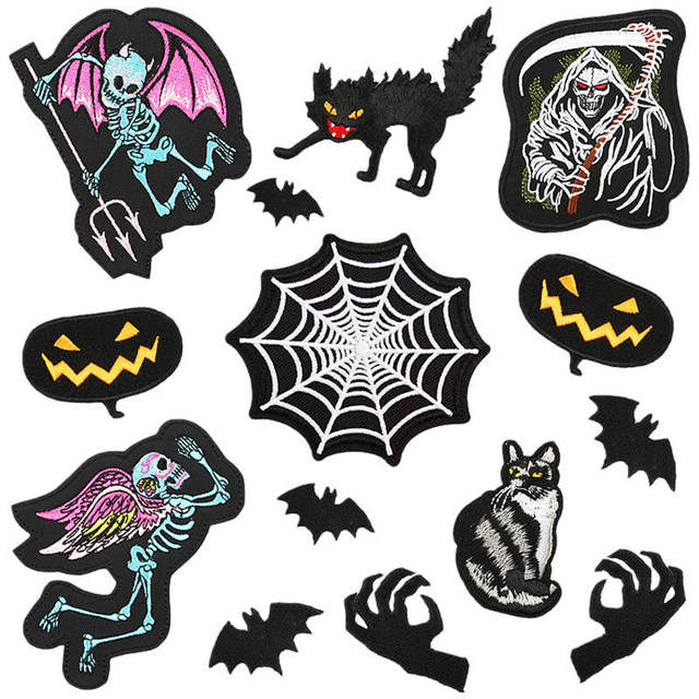 1 PC Halloween Theme Embroidered Patches Iron on Patch DIY Sew